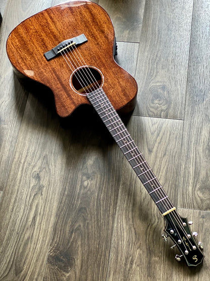 SQOE Spain A830C Solid Top Mahogany Acoustic Electric in Natural with Fishman Presys Plus