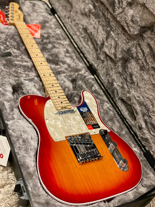 Fender American Elite Telecaster พร้อม Maple FB สี Aged Cherry Burst 