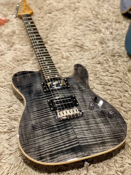 Soloking MT-1 Custom 24 Flame in Seethru Black with Roasted Neck and Rosewood FB