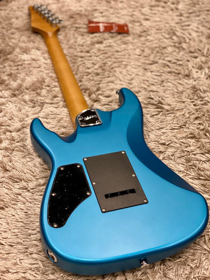 Soloking MS-1 Custom 22 SSS in Satin Electric Blue Matte with Roasted Maple Neck and Alder Body