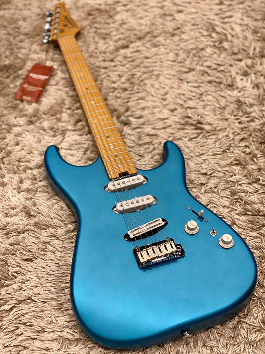 Soloking MS-1 Custom 22 SSS สี Satin Electric Blue Matte พร้อมคอเมเปิ้ลย่างและตัวไม้ Alder 