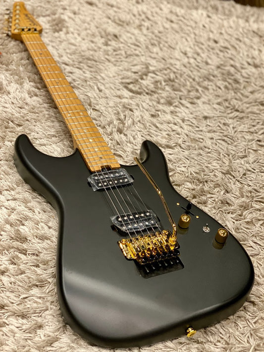 Soloking MS-1 Custom 22 HH FR in Satin Black Matte with Floyd Rose and Gold Hardware