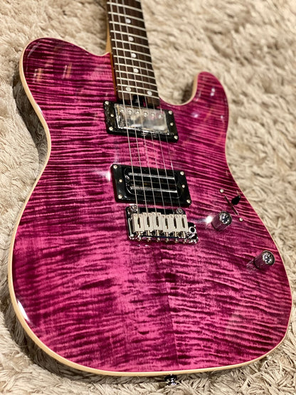 Soloking MT-1 Custom 24 Flame in Seethru Purple Magenta with Roasted Neck and Rosewood FB