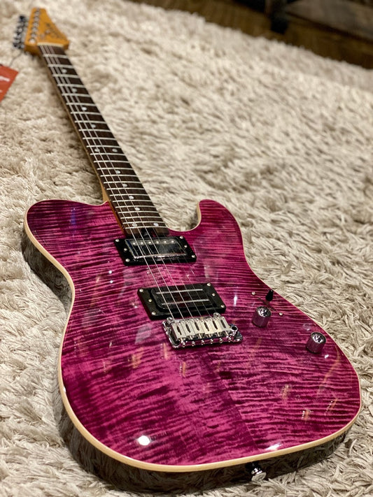 Soloking MT-1 Custom 24 Flame in Seethru Purple Magenta with Roasted Neck and Rosewood FB