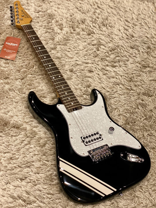 Soloking MS-H Classic Tom Delonge Style Tribute in Black Stripes with roasted neck