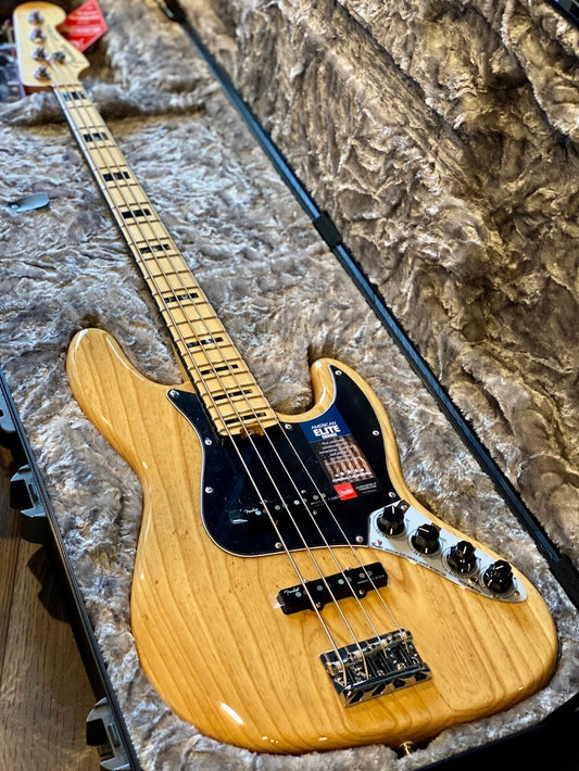Fender American Elite Jazz Bass Maple Neck - สีธรรมชาติ