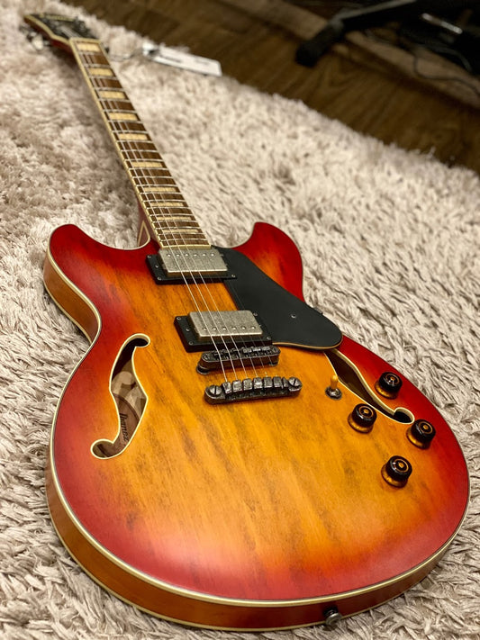Ibanez ASV73-VAL Semi-Hollow Guitar In Vintage Amber Burst Low Gloss