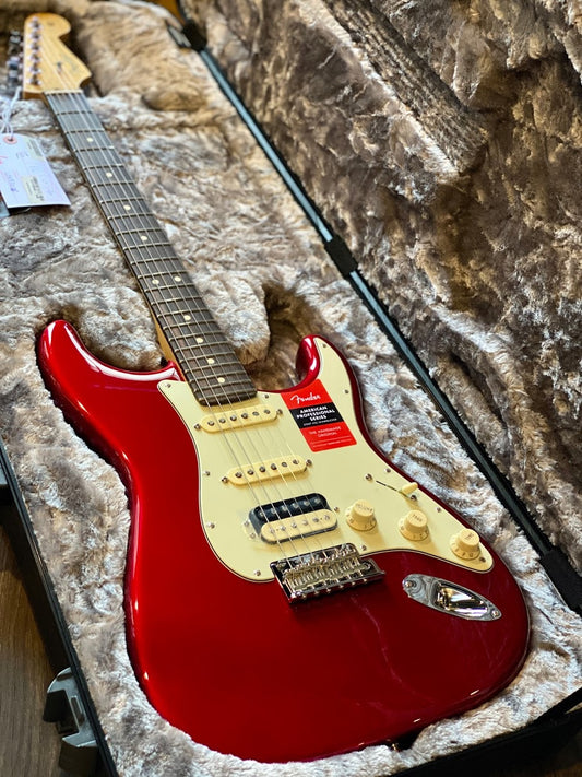 Fender American Professional Stratocaster HSS Shawbucker with Rosewood FB in Candy Apple Red