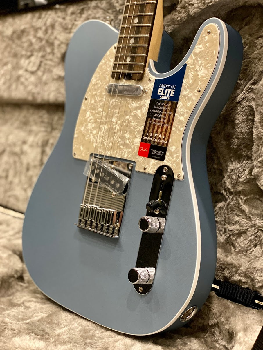 Fender American Elite Telecaster with Ebony Fingerboard in Satin Ice Blue Metallic