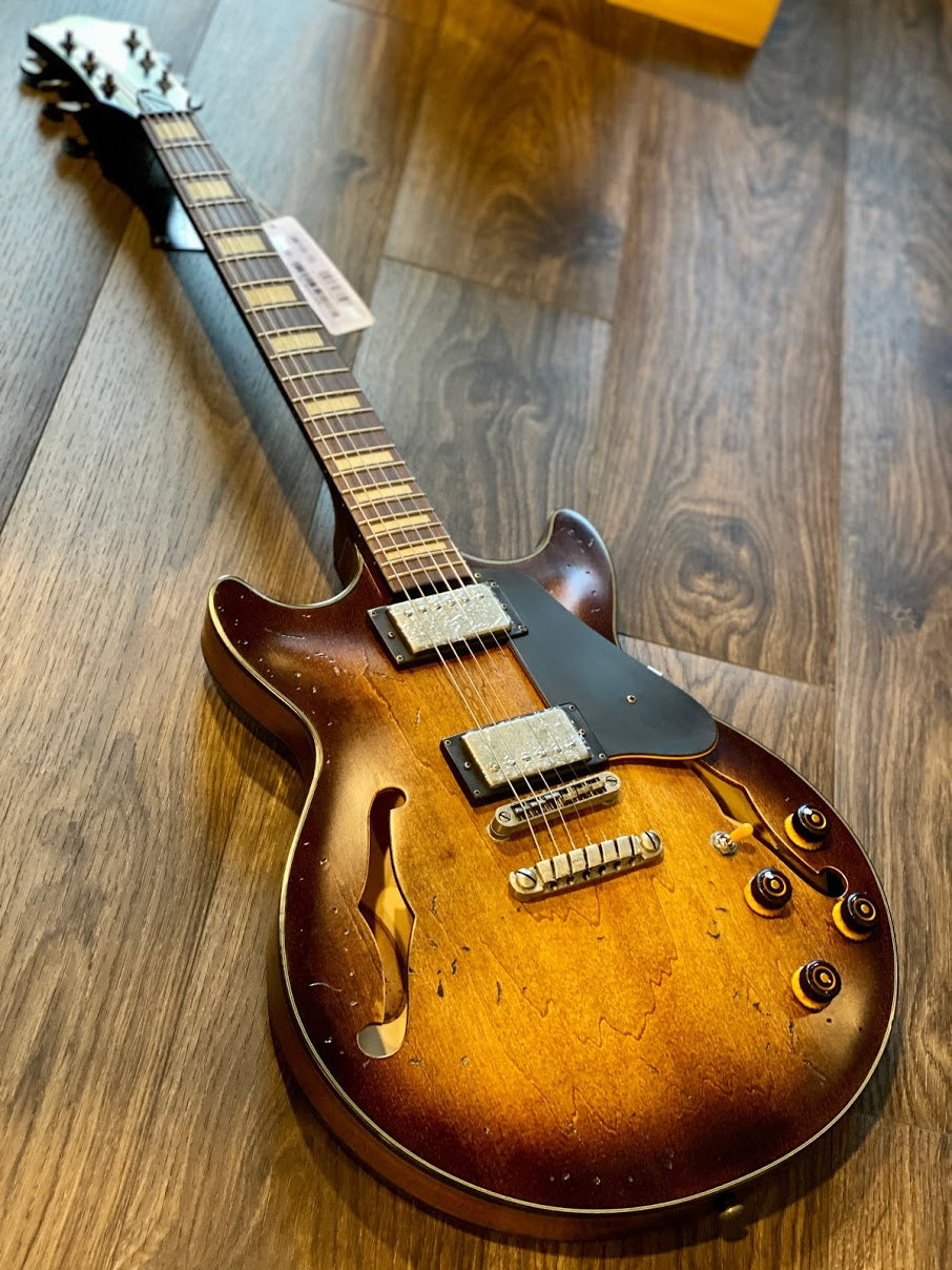 Ibanez AMV10A-TCL Artcore Vintage AM in Distressed Tobacco Burst