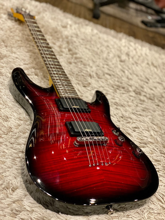 Schecter DEMON-6 Flamed Maple Top in Crimson Red Burst