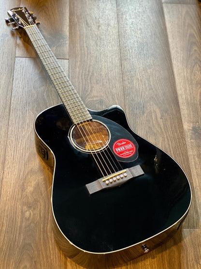 Fender CC60SCE Concert Sized Electric Acoustic Cutaway in Black