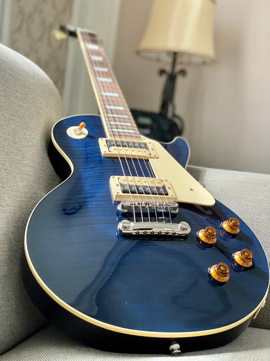Tokai LS-136F ZB IB Love Rock Japan in Indigo Blue with AAAA Flame Top