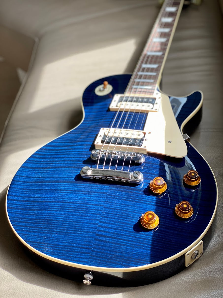 Tokai LS-136F ZB IB Love Rock Japan in Indigo Blue with AAAA Flame Top