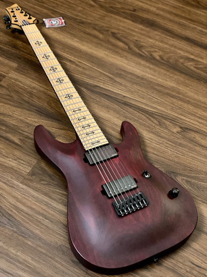 Schecter JL-7 Jeff Loomis 411 Signature 7 String with EMG Pickups in Vampyre Red Satin