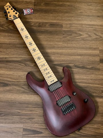Schecter JL-7 Jeff Loomis 411 Signature 7 String with EMG Pickups in Vampyre Red Satin