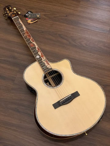 SQOE Spain A9-SK Bevel Cut Full Solid Acoustic Electric in Natural with Fishman Flex Preamp