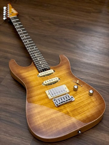 Soloking MS-1 Custom 22 HSS FM Flat Top in Honeyburst Nafiri Special Run