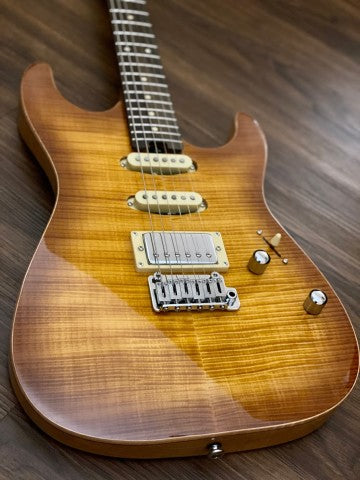 Soloking MS-1 Custom 22 HSS FM Flat Top in Honeyburst Nafiri Special Run