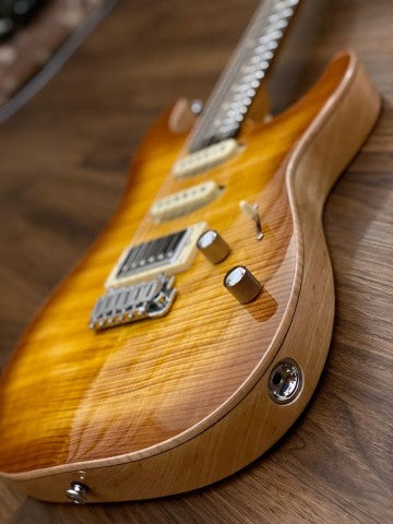 Soloking MS-1 Custom 22 HSS FM Flat Top in Honeyburst Nafiri Special Run