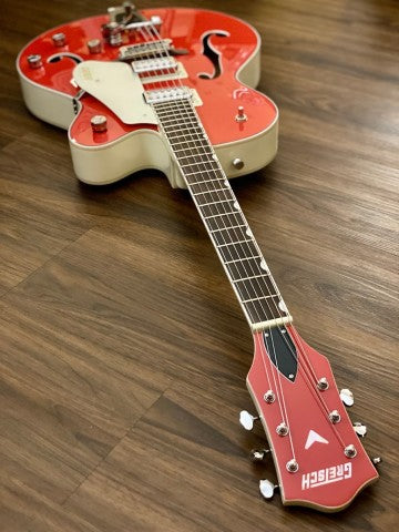 Gretsch G5410T Limited Edition Electromatic Tri-Five Hollowbody - Fiesta Red on Vintage White