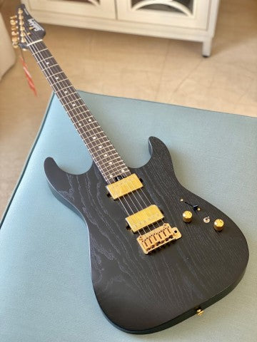 Soloking MS-1 Custom 24 HH Ash Gold Hardware (Open Pore) Matte Black Nafiri Special Run