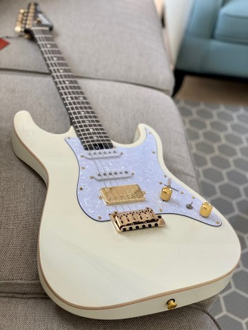 Soloking MS-1 Classic Flat Top in Vintage White with One Piece Rosewood Neck Nafiri Special Run