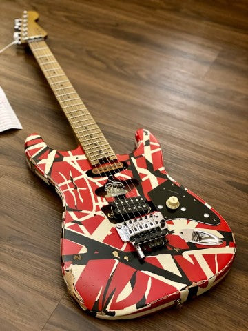 EVH Striped Series Frankenstein Relic - Red/Black/White