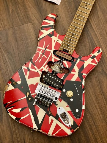 EVH Striped Series Frankenstein Relic - Red/Black/White