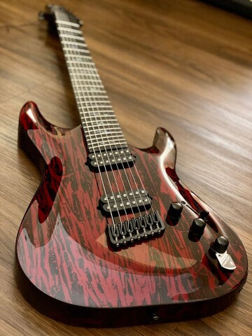 Schecter C-7 MS Silver Mountain in Blood Moon