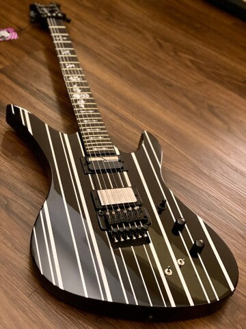 Schecter Synyster Gates Custom-S in Gloss Black with Silver Stripes