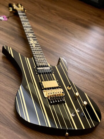 Schecter Synyster Gates Custom-S - Black with Gold Stripes