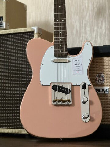 Fender Japan Hybrid II Telecaster พร้อม RW FB สี Flamingo Pink