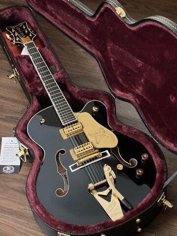 Gretsch G6136T-BLK Players Edition Falcon with String-Through Bigsby Hollowbody in Black