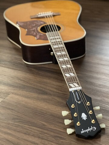 Epiphone Hummingbird Acoustic Electric Full Solid in Aged Natural Antique Gloss