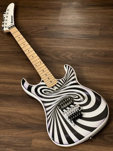 Kramer The 84 Custom Graphics The Illusionist in 3D Black White Swirl