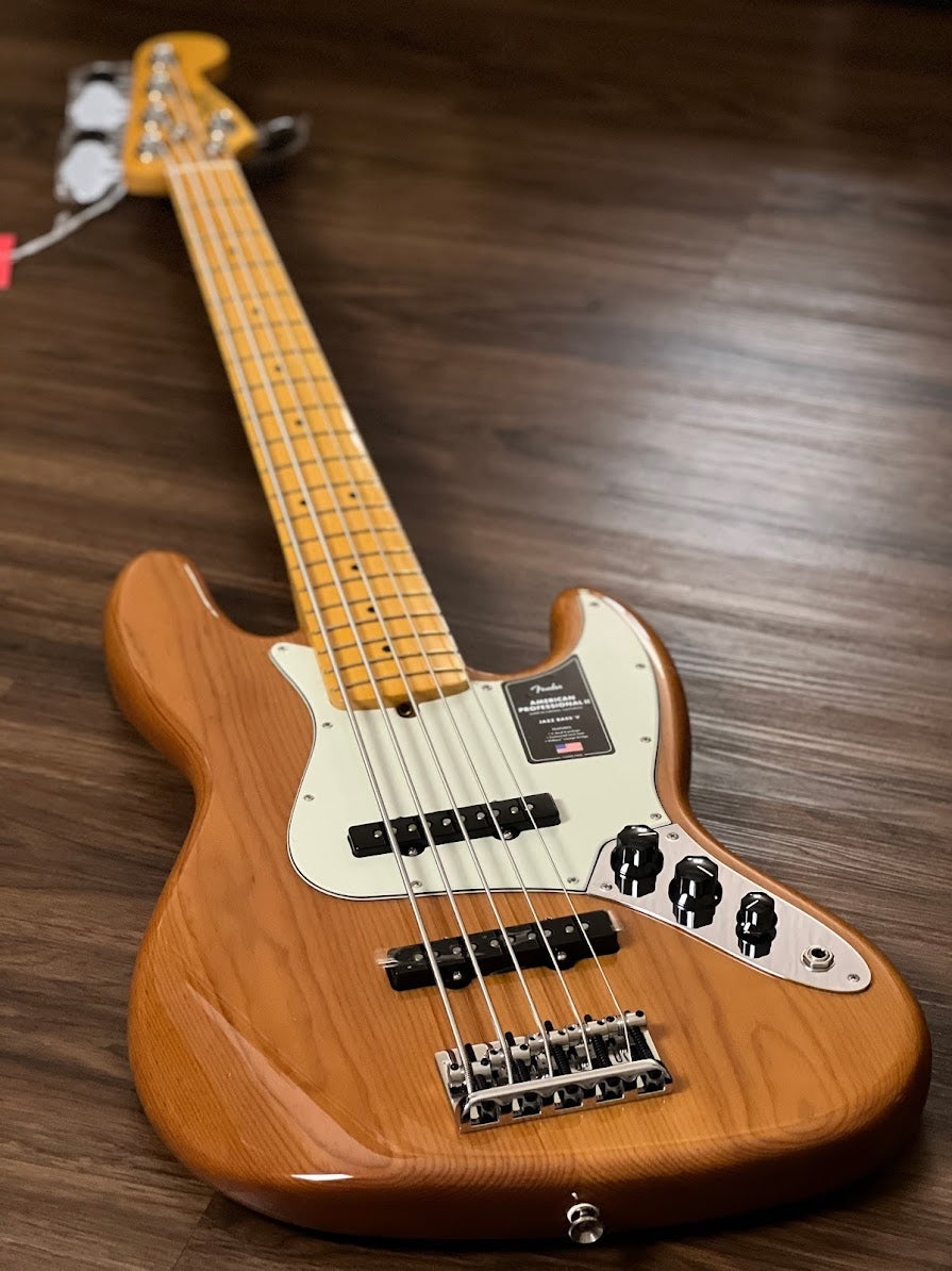 Fender American Professional II แจ๊สเบส 5 สายพร้อม Maple FB สี Roasted Pine