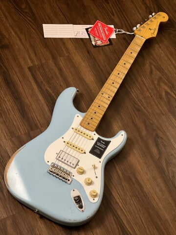 Fender Limited Edition Vintera Road Worn 50s HSS Stratocaster with Maple FB in Sonic Blue
