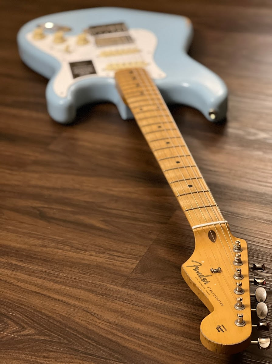 Fender Limited Edition Vintera Road Worn 50s HSS Stratocaster with Maple FB in Sonic Blue