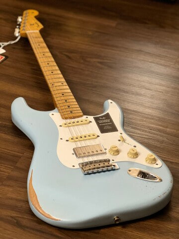Fender Limited Edition Vintera Road Worn 50s HSS Stratocaster with Maple FB in Sonic Blue