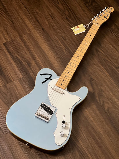 Fender Japan Limited Edition F Hole Telecaster Thinline with Maple FB in Mystic Ice Blue