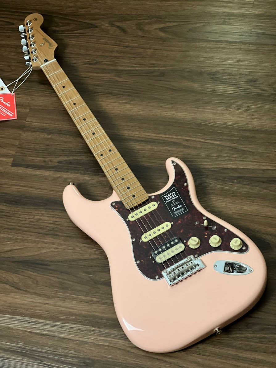 Fender Limited Edition Player HSS Stratocaster with Roasted Maple FB in Shell Pink