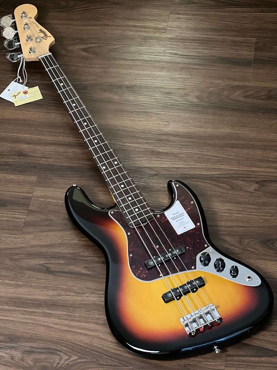 Fender Japan Traditional II 60s Jazz Bass with Rosewood FB in 3-Tone Sunburst