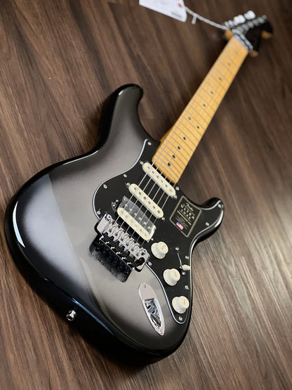 Fender American Ultra Luxe Stratocaster Floyd Rose HSS - Silverburst with Maple Fingerboard