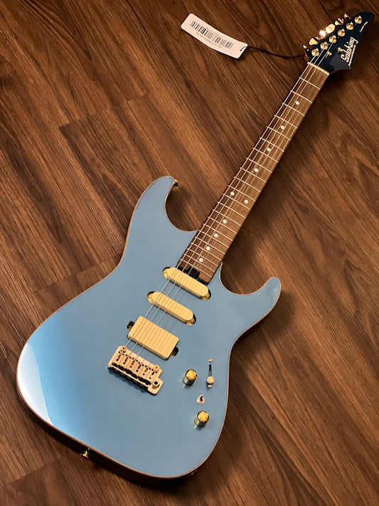 Soloking MS-1 Custom 22 HSS Flat Top Rosewood FB สี Pelham Blue Nafiri Special Run 