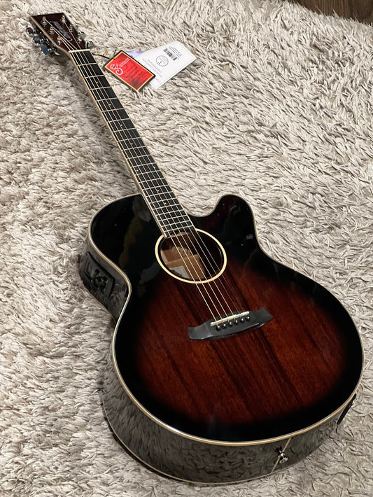 Tanglewood TW4 E SJ AVB Winterleaf Super Jumbo Cutaway in Autumn Vintage Burst Gloss