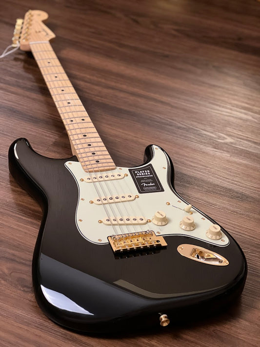 Fender Limited Edition Player Stratocaster with Gold Hardware and Maple FB in Black