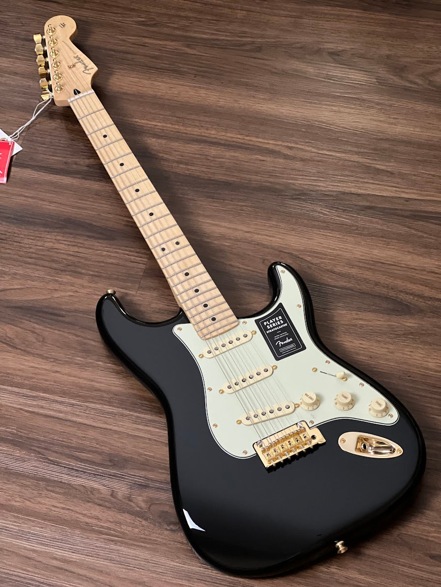 Fender Limited Edition Player Stratocaster with Gold Hardware and Maple FB in Black