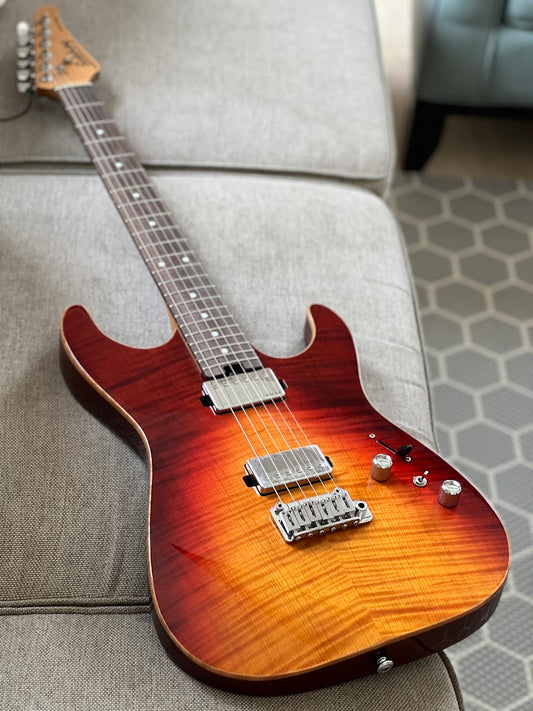 Soloking MS-1 Custom 22 HH Flat Top in Fire Wakesurf with Rosewood FB