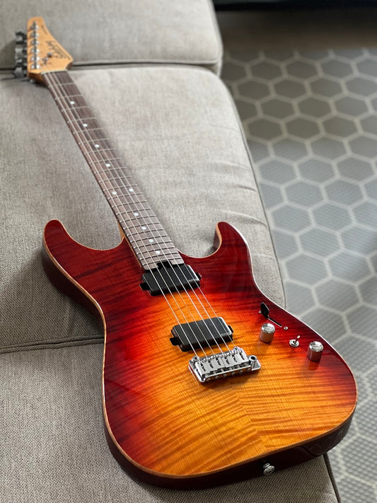 Soloking MS-1 Custom 22 HH MOD Flat Top with EMG 81/85 in Fire Wakesurf with Rosewood FB